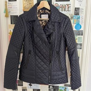 Laundry by Shelli Segal Quilted Moto Jacket Size M